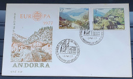 ANDORA HISZPAŃSKA 1977 FDC - Lettres & Documents