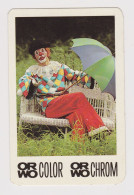 GDR East Germany ORWO Photographic Film 1987 Advertising Pocket Calendar, Clown With Umbrella 5.8x8.7cm. (59621) - Small : 1981-90