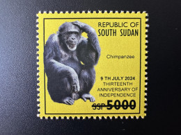 Sud-Soudan South Sudan Südsudan 2024 Mi. IV Unissued Non émis Faune Fauna Chimpanzee Anniversary Independence - Sud-Soudan