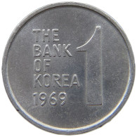 KOREA SOUTH 1 WON 1969 #s149 0497 - Corée Du Sud