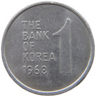 KOREA SOUTH 1 WON 1968 #s149 0495 - Corée Du Sud