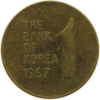 KOREA SOUTH 1 WON 1967 #s149 0517 - Corée Du Sud