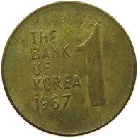 KOREA SOUTH 1 WON 1967 #s149 0545 - Corée Du Sud