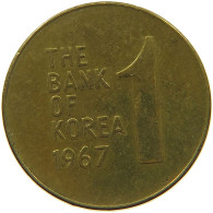 KOREA SOUTH 1 WON 1967 #s149 0553 - Corée Du Sud