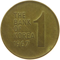 KOREA SOUTH 1 WON 1967 #s149 0543 - Corée Du Sud