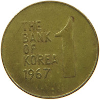 KOREA SOUTH 1 WON 1967 #s149 0541 - Corée Du Sud