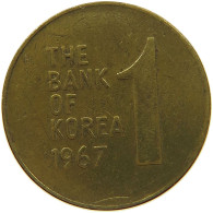 KOREA SOUTH 1 WON 1967 #s149 0533 - Corée Du Sud