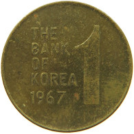 KOREA SOUTH 1 WON 1967 #s149 0531 - Corée Du Sud