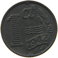 NETHERLANDS 1 CENT 1942 #s164 0339 - 1 Cent