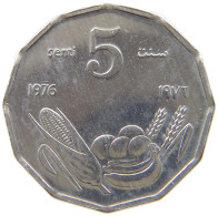 SOMALIA 5 SENTI 1976 #s180 0497 - Somalie