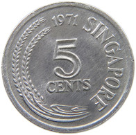SINGAPORE 5 CENTS 1971 #s190 0495 - Singapour