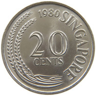 SINGAPORE 20 CENTS 1980 #s190 0335 - Singapour