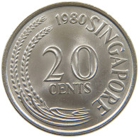 SINGAPORE 20 CENTS 1980 #s190 0343 - Singapour