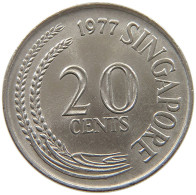 SINGAPORE 20 CENTS 1977 #s190 0313 - Singapour