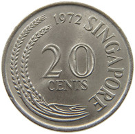 SINGAPORE 20 CENTS 1972 #s190 0351 - Singapour