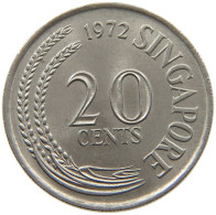 SINGAPORE 20 CENTS 1972 #s190 0333 - Singapour
