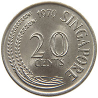SINGAPORE 20 CENTS 1970 #s190 0319 - Singapour