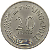 SINGAPORE 20 CENTS 1967 #s190 0347 - Singapour