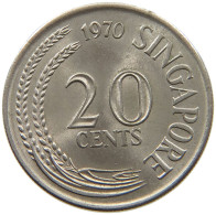SINGAPORE 20 CENTS 1970 #s190 0341 - Singapour
