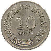 SINGAPORE 20 CENTS 1967 #s190 0331 - Singapour
