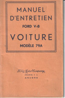 VIEUX PAPIERS  TECHNIQUE  MANUEL D'ENTRETIEN FORD V-8  VOITURE MODELE 79 A. - Machines
