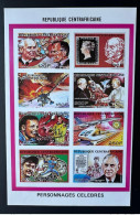 Centrafricaine 1990 Mi. 1440 - 1447 Klb ND IMPERF Hill Pope Pape Jean John Paul II Concorde Train De Gaulle Baseball - Rowland Hill