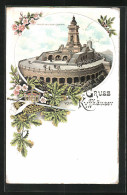 Lithographie Kyffhäuser, Kaiser-Wilhelm-Denkmal - Kyffhäuser