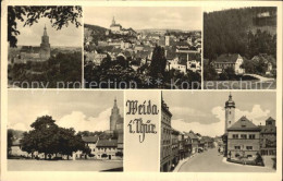 Weida Thueringen Kirche Stadtblick Strassenpartie - Weida