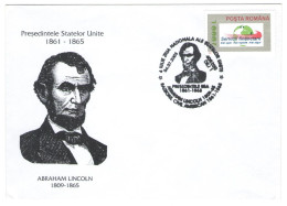 ABRAHAM LINCOLN, U.S. PRESIDENT, SPECIAL COVER, 2003, ROMANIA - Briefe U. Dokumente