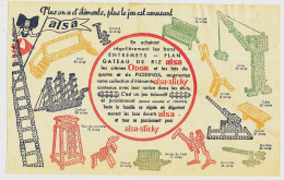 Buvard 21 X 13.4 ALSA Entremets Flan Gateau De Riz 14 Modèles De Construction Avec ALSA-STICKY Grue  Voilier Pont Canon* - Levensmiddelen