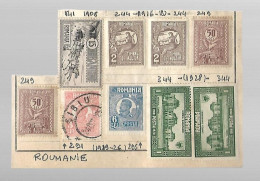 Timbres Roumanie Lot De 9 T 1908 à 1926 - Autres & Non Classés