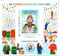 FFAP N° 22 De 2023 - Bloc Dentelé Autoadhésif. La Passion Du Timbre. Chalon Sur Saône 102155-25 - FFAP