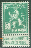 Belgique  Cob 110  *  TB  Trainée Verte Sur Bandelette - 1901-1930