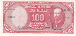 BILLETE DE CHILE DE 100 PESOS DEL AÑO 1960 CALIDAD EBC (XF) (BANKNOTE) - Cile