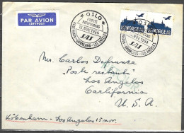 SOBRE CERTIFICADO DE NORUEGA 1954, 1º VUELO PROGRAMADO - Briefe U. Dokumente