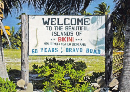 1 AK Marshall Islands / Bikini Atoll * Welcome-Sign-at-Erneu-Airstrip - Welcome To The Beautiful Islands Of Bikini * - Marshall