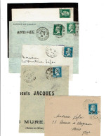 PASTEUR 5 Devants D'enveloppes Timbres Sur Lettre YT 170/171/176/177/222 - (426) - 1922-26 Pasteur