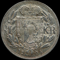 LaZooRo: Liechtenstein 1 Krone 1904 UNC Rare - Silver - Liechtenstein