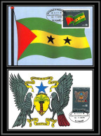 5849 Carte Maximum (card) S Tome E Principe Mi N°510/511 Armoirie 3ème Anniviversaire Indépendance 1978 Drapeau Flag Fdc - Covers