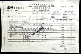 CHINA 1966, CHINA TRAVEL SERVICE (H.K) LTD, ONE WAY PASSAGE COUPON. - World