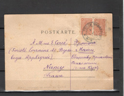 RUSSIE CARTE PRE IMPRIMEE ENVOYEE A STE LORRAINE DE PSY LEGER PLI TRANSVERSAL - Lettres & Documents