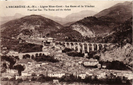 CPA L'ESCARENE - Ligne NICE Coni - La Gare Et Le Viaduc (351255) - L'Escarène