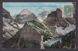 Postcard, CANADA, Laggan, Castle Crags, Lefroy, Hazel And Lake Agnes - Lake Louise