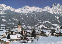 TANNHEIM, MOUNTAIN, CHURCH, TOWER WITH CLOCK, LANDSCAPE, POSTCARD, AUSTRIA - Tannheim