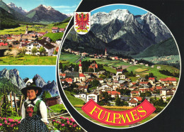 FULPMES, STUBAITAL, EMBLEM, MOUNTAIN, LANDSCAPE, CHURCH, TOWER, CHILD WITH HAT, FOLKLORE, COSTUME, POSTCARD, AUSTRIA - Neustift Im Stubaital