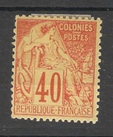 COLONIES GENERALES - 1881 - N°YT. 57 - Type Alphée Dubois 40c Rouge-orange - Neuf* / MH VF - Alphée Dubois