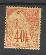 COLONIES GENERALES - 1881 - N°YT. 57 - Type Alphée Dubois 40c Rouge-orange - Neuf* / MH VF - Alphée Dubois