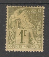 COLONIES GENERALES - 1881 - N°YT. 59 - Type Alphée Dubois 1f Olive - Neuf* / MH VF - Alphée Dubois