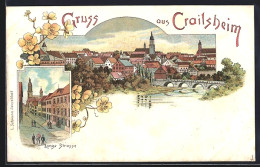Lithographie Crailsheim, Blick In Die Lange Strasse, Totalansicht - Crailsheim