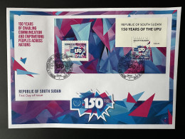 Sud-Soudan South Sudan Südsudan 2025 Mi. Bl. ? FDC 1er Jour 150 Ans Years UPU Union Postale Universelle Universal Postal - Sud-Soudan